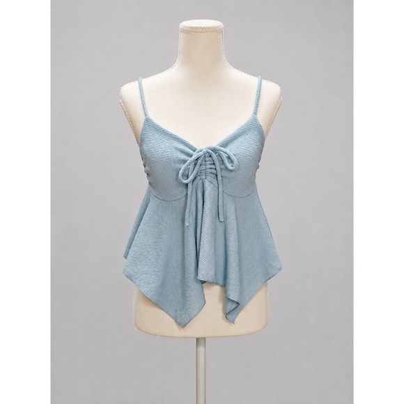 gaze Tops - Babydoll Light Blue Tank Top Coquette Fairycore Y2K Small/Medium
